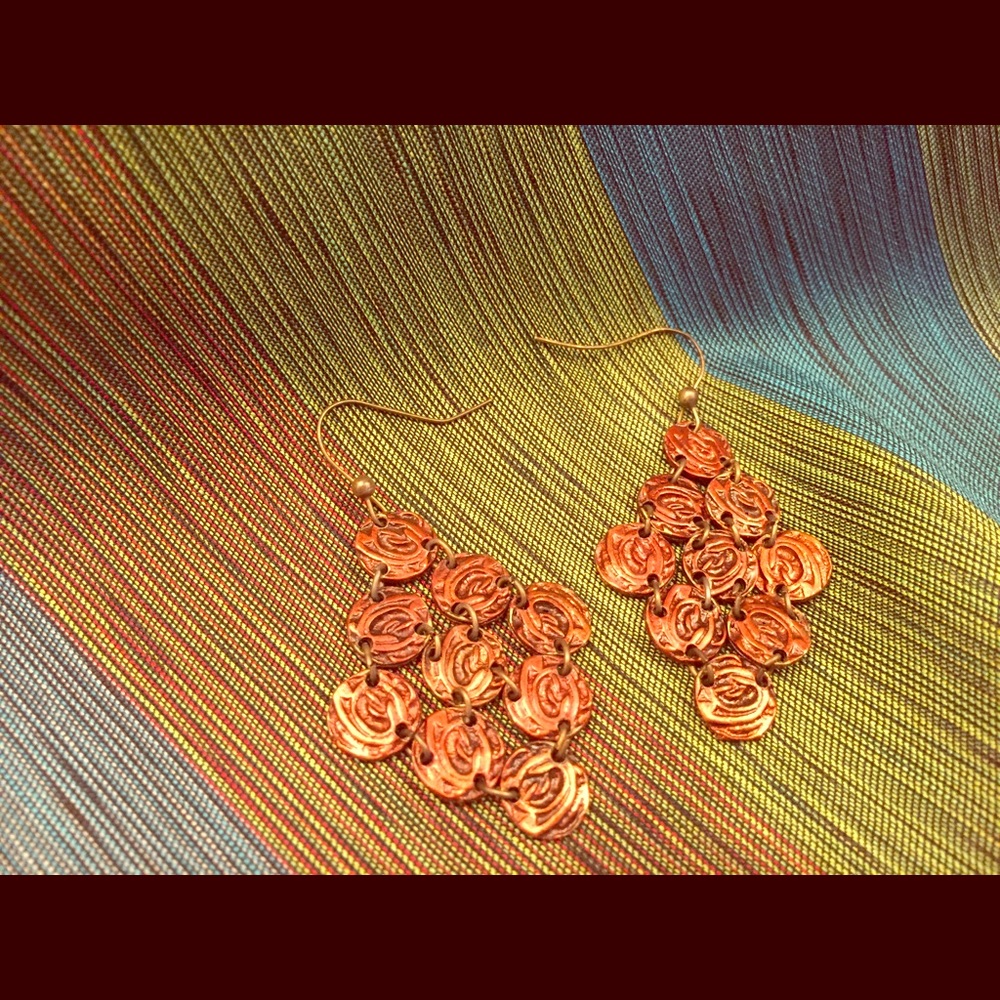 🧡 Brown disk dangling earrings